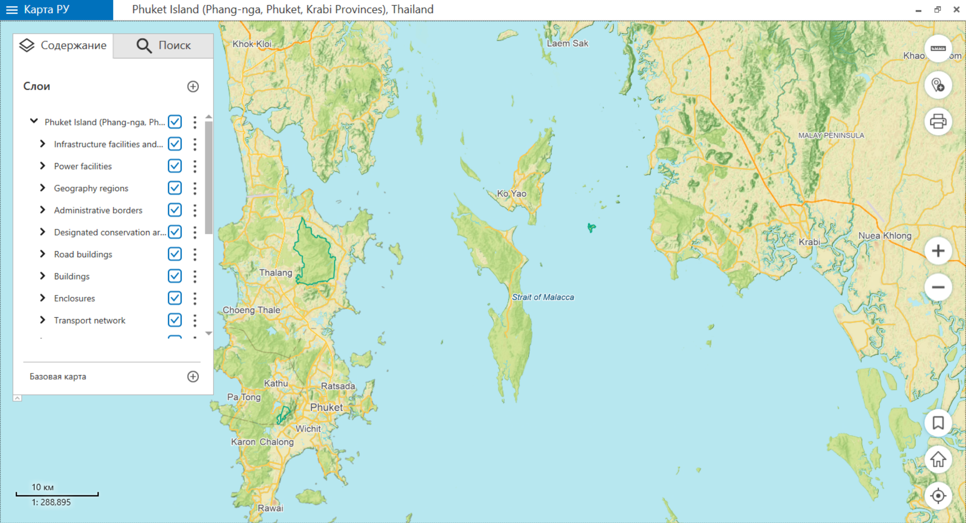 Интерактивная карта острова Пхукет
